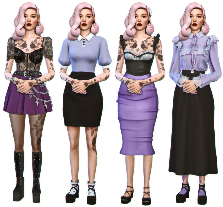 Goth Lookbook sims 4 cc Archives - Sims 4 Cc Finds