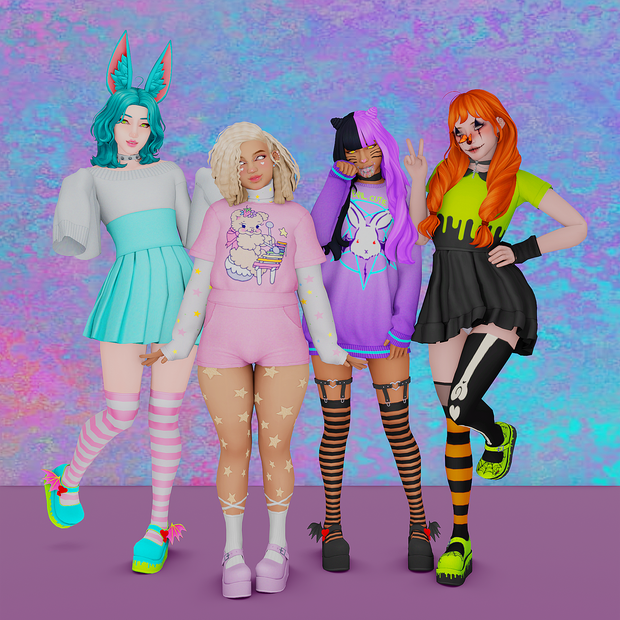 sims 4 Pastel Goth Set
