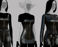 3D Muhari Gothic Outfits sims 4 cc