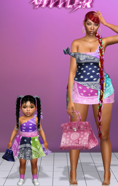Bandana Mother Daughter Look TS4 by vittler