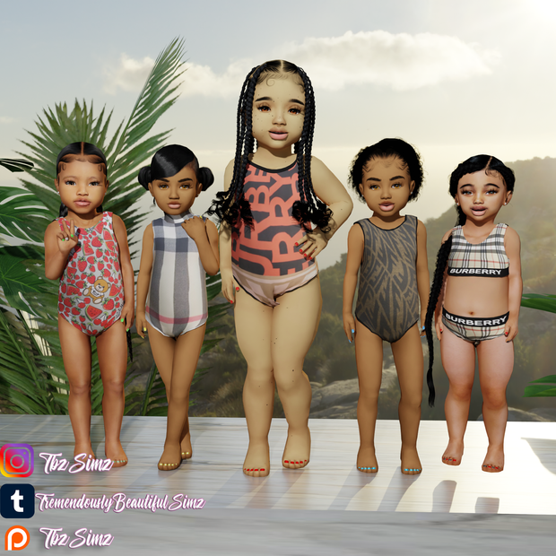 Designer Swimsuits sims 4 toddlers 