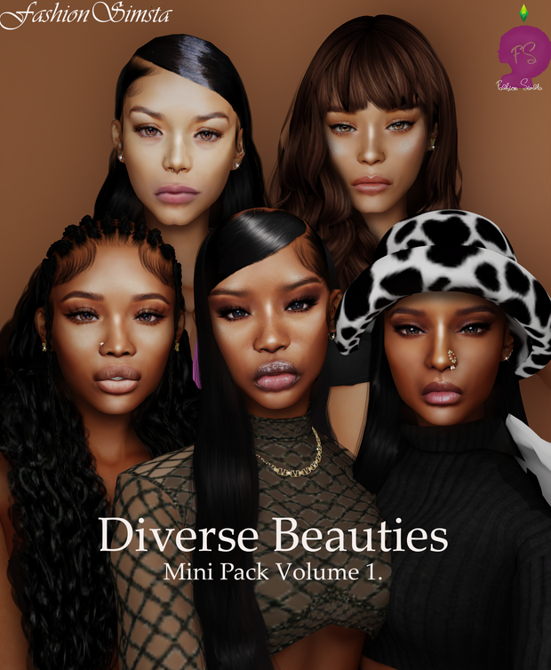 Diverse Baddies Mini skin Pack sims 4