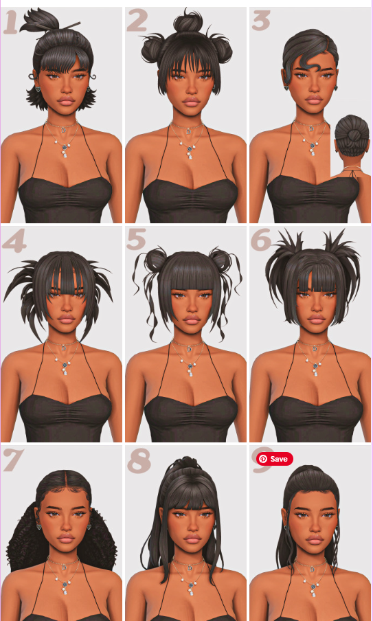 sims 4 UPDOS and Short Hair Maxis Match Edition