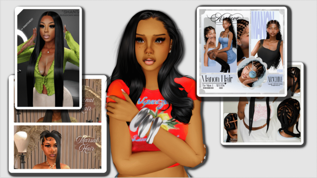 The Sims 4 Maxis Match and Alpha hair download free