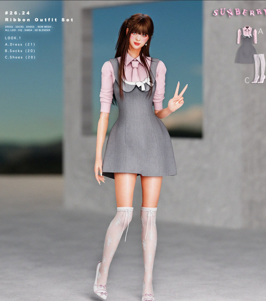Sunberry Ribbon Outfit Set