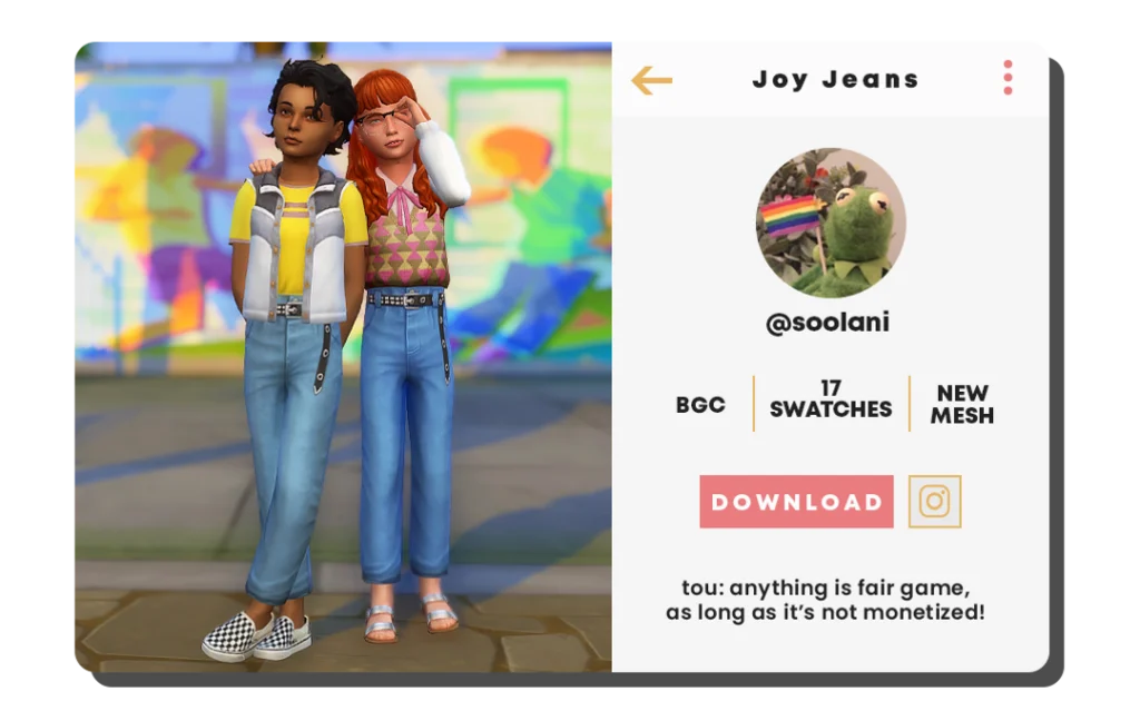 Kids Joy Jeans Sims 4