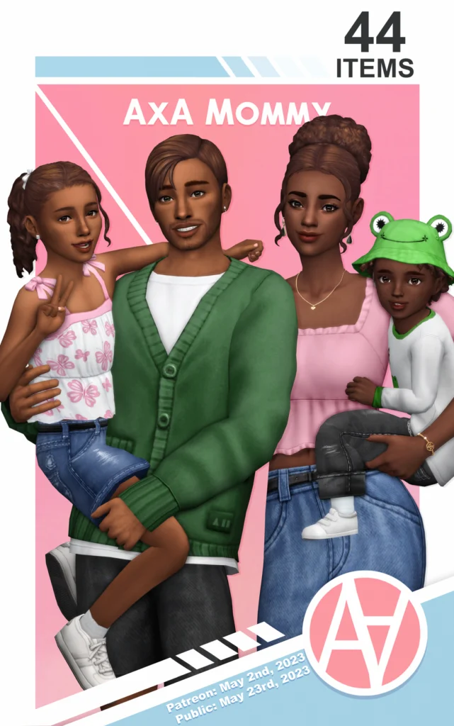 AXA Mommy and Me Set for Sims 4 kids