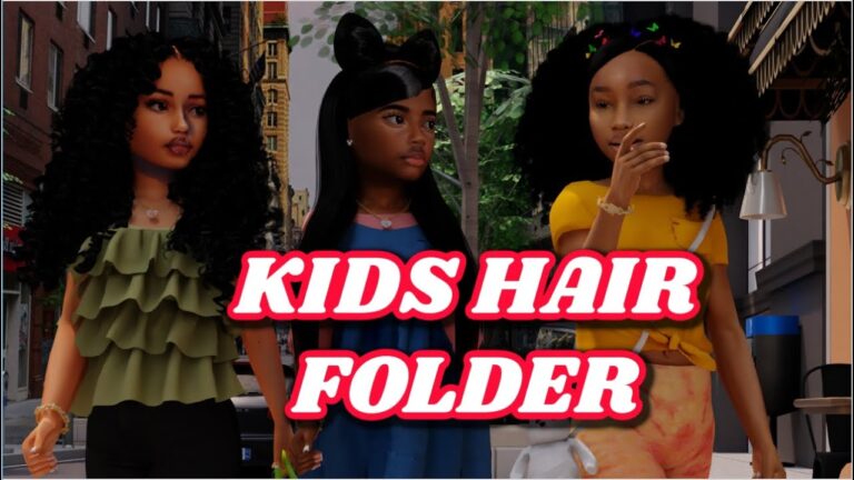Sims 4 kids hair and clothing CC folder