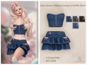 Sims 4 Denim CC Finds | Dresses, Skirts & Corset Outfits