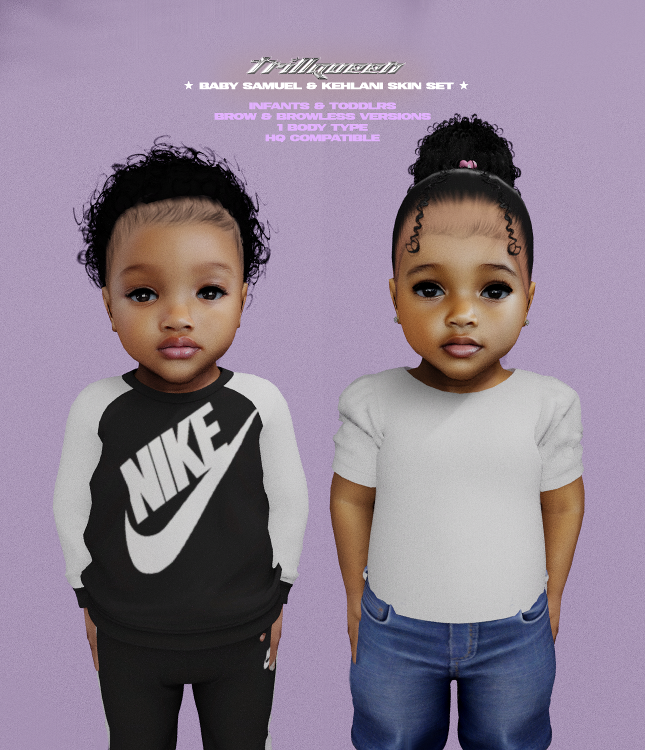 Baby Samuel and Kehlani Skin Set Sims 4 Baby Skin CC