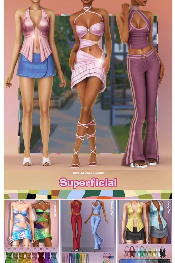 Belaloallure Superficial CC Collection Sims 4