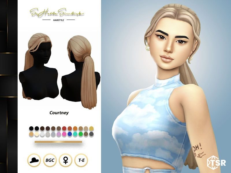 sehablasimlish Courtney Hairstyle Sims 4 CC
