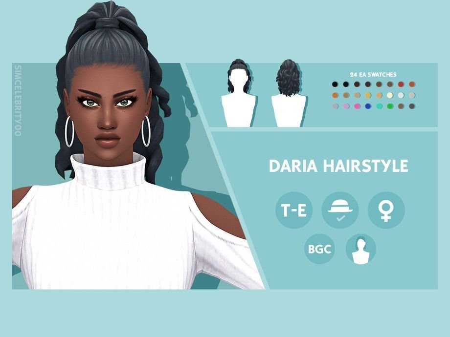 simcelebrity00 Daria Hairstyle Sims 4 CC