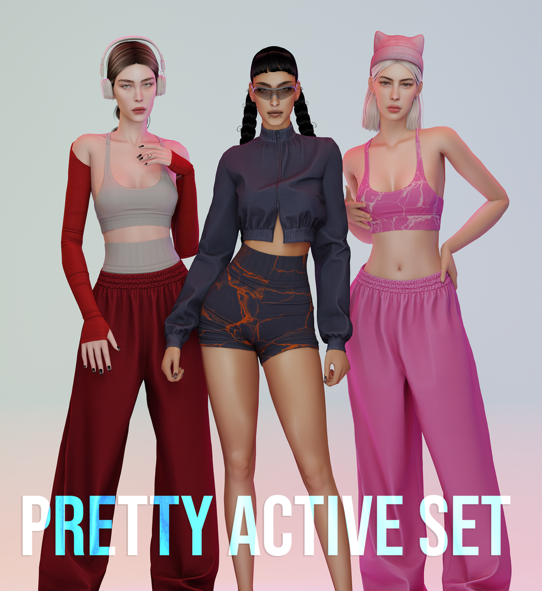 Plazasims Pretty Active Set Extra Sims 4 CC