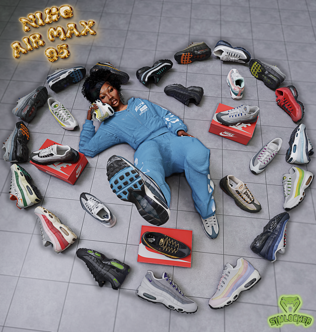 Nike Air Max 95 sneakers in multiple colourways by SimLocker