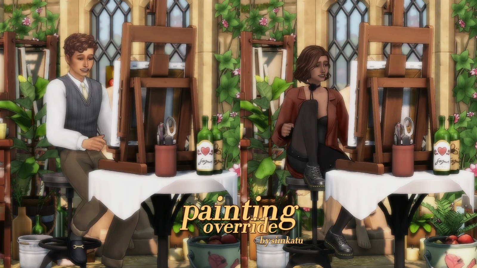 Painting Animations, Mini Easels & Canvas Override official Sims 4 preview by Simkatu