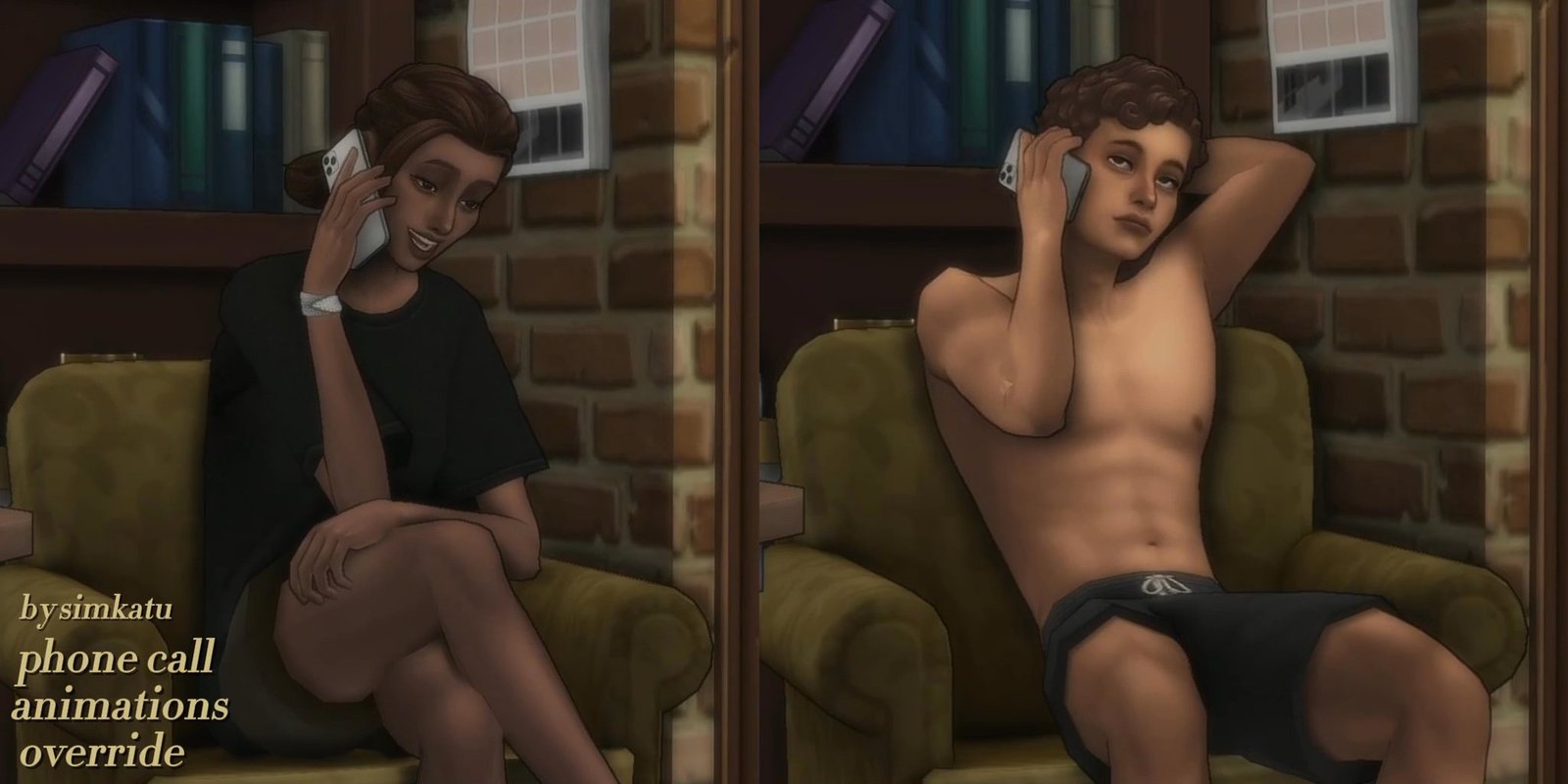 Phone Call Animations Override official Sims 4 preview by Simkatu